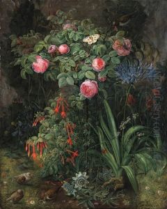 Birds By Summer Flowers