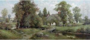 Cottage By A Stream by Milton H. Lowell