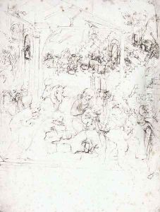 Design for the Adoration of the Magi by Leonardo Da Vinci