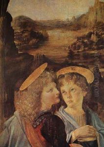 The Baptism of Christ [detail] by Leonardo Da Vinci