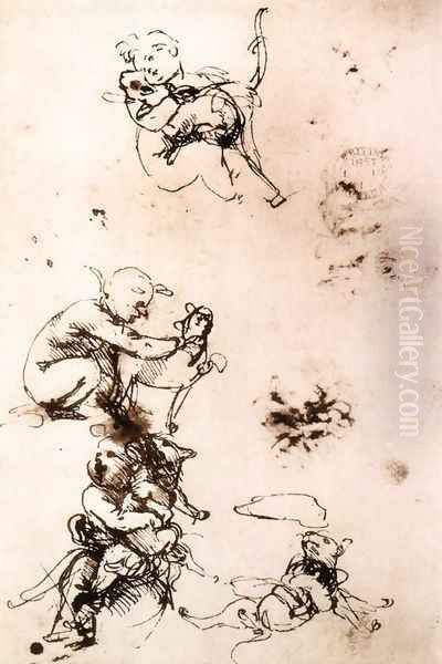 Study of a child with a cat (facsimile) - view 1