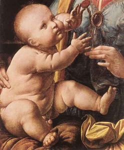 The Madonna of the Carnation (detail 2) 1478-80 by Leonardo Da Vinci