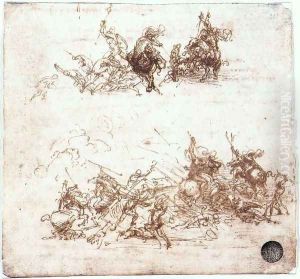 Study of battles on horseback and on foot 1503-04