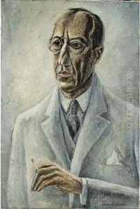 Portrait Of Piet Mondrian by Adriaan Lubbers