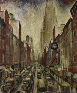 Fifth Avenue (?) In New York by Adriaan Lubbers