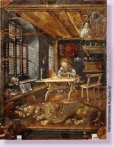 Saint Jerome Dans Son Cabinet De Travail by Albert Durer Lucas
