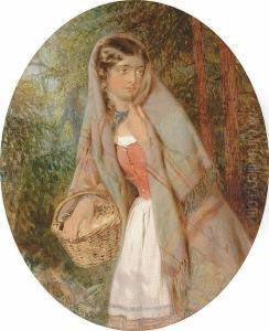 Portrait Of A Girl Gathering Eggs Portrait Of A Girl Gathering Eggs