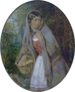 Young Girl With A Basket Of Eggs Young Girl With A Basket Of Eggs