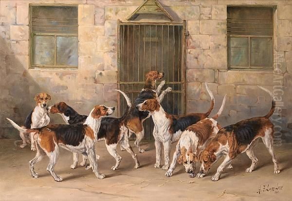 A Group Of Percy Hounds - 
'strangler, Finder, Rifleman, Gainer, Pluto, Doriment, Roman, Hotspur, 
Render, Testy And Greelock' - view 1