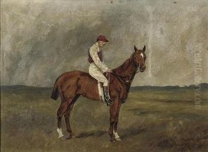 A Racehorse With A Jockey Up