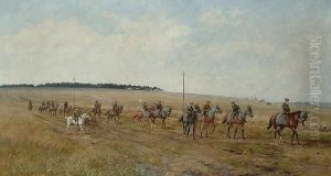 Bedford Cottage String At Exercise In Warren Hill, Newmarket by Henry Frederick Lucas-Lucas