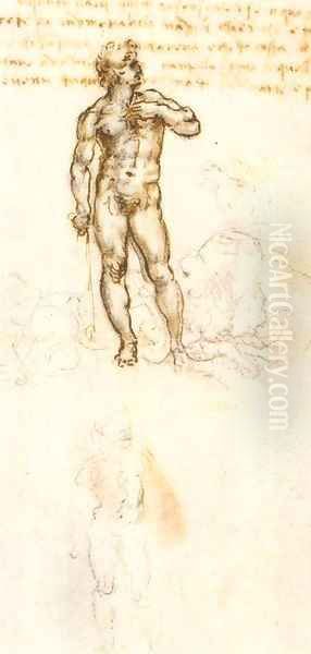 Study of David by Michelangelo (detail) - view 1
