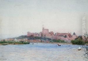 The Thames With Windsor Castle Beyond by Max Ludby