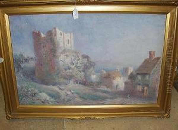 Drover Beside A Village Pub By A Ruined Tower - view 1