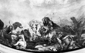 Attila the Hun (c.406-453) and his hordes overrunning Italy and the Arts