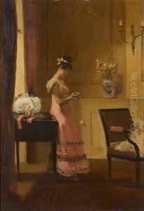 Interior Scenes With Elegant Ladies by Albert Ludovici