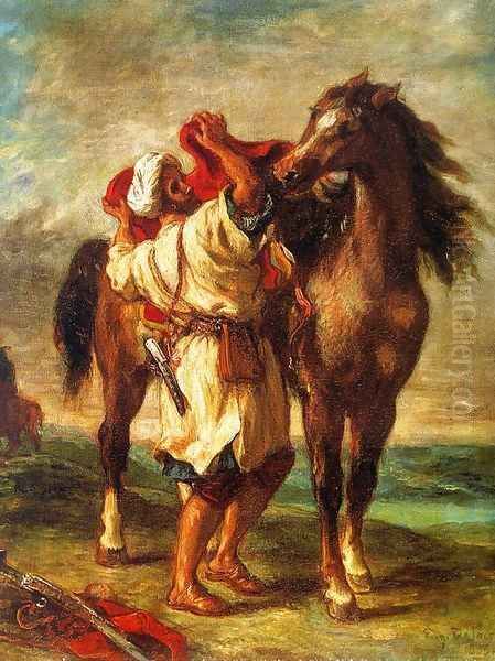 Arab Saddling his Horse 1855 - view 1