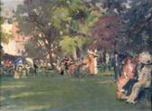 Figures In A Parkland Setting - view 1