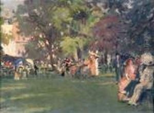Figures In A Parkland Setting