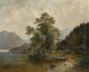 Fischerfamilie Am Ufer Eines
Gebirgssees. by Henri Louis Ludwig
