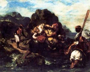 African Pirates Abducting a Young Woman