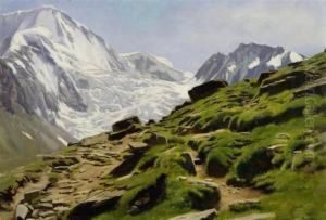 Glacier Landscape In The Valais by Albert Lugardon