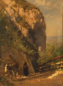 Lugardon, ,enfant Au Mulet by Albert Lugardon