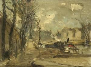 Le Quais A Paris by Ferdinand Jean Luigini
