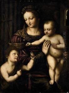 Madonna Col Bambino E San Giovannino by Bernardino Luini