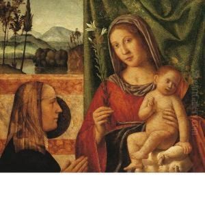 Madonna Col Bambino E Una Donatrice by Bernardino Luini