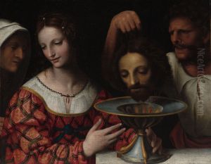 Salome With The Head Of Saint John The Baptist by Bernardino Luini