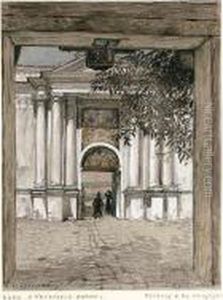 View Of The Kievo-pecherskaya Lavra, From The Path To The Main Peshcheri by Georgi Kreskentevich Lukomskii