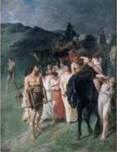 Le Retour De Guerre Des Gaulois by Evariste Luminais