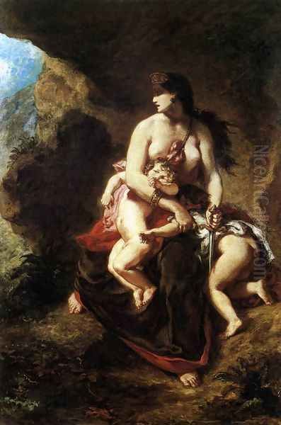 Medea about to Kill her Children 1838 by Eugene Delacroix