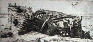 Derelict Barges by Ernest S. Lumsden