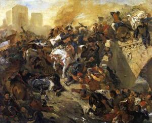 The Battle of Taillebourg (draft) 1834-35 by Eugene Delacroix