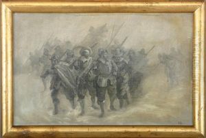 A Group Of Soldiers by Anker Niels Lund