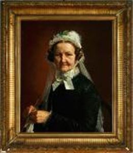 An Elderly Woman With A Bonnet by Frederick Christian Lund