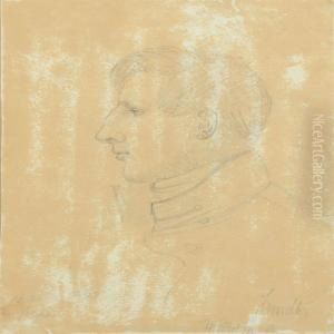 Portrait Of Leutnant Wilhelm Bauditz by Johan Thomas Lundbye