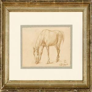 A Grazing Horse by Johan Thomas Lundbye