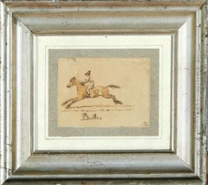 A Scenery With The Racehorse Beata by Johan Thomas Lundbye