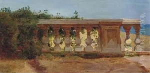 A Garden Ballustrade By The Sea