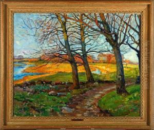 "varafton, Vadmollan". Signed. Dated 1917 by Justus Lundegard