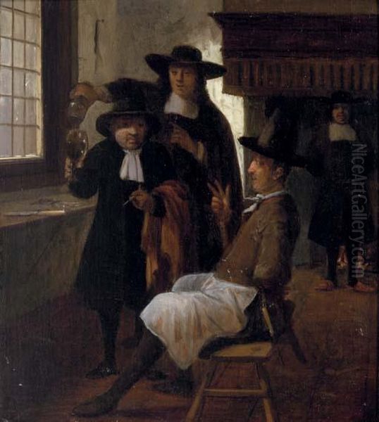 Townsfolk Drinking And Smoking In An Inn - view 1