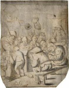 A Schoolmaster Teaching Peasant Children by Gerrit Lundens