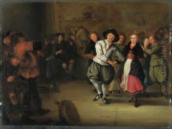 A Bridal Couple Dancing In An Interior - view 1