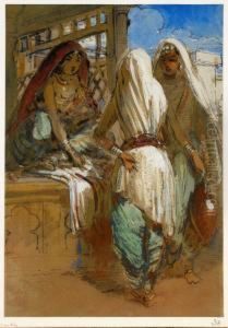 Sikh-kvinnor I Basaren - Indien by Egron Sellif Lundgren