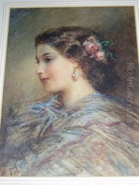 Portrait Of A Young Girl With Flowers In Her Hair - view 1