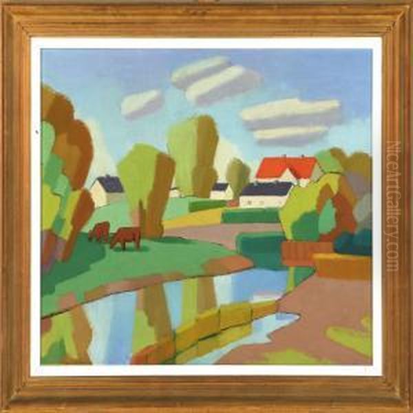 Abstract Landscape With Cows - view 1
