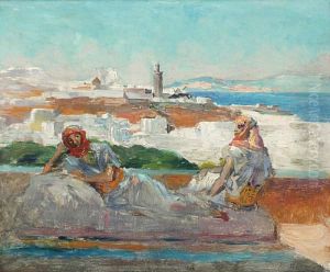 Couple Sur Une Terrasse A Tanger by Alexandre Lunois